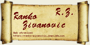 Ranko Živanović vizit kartica